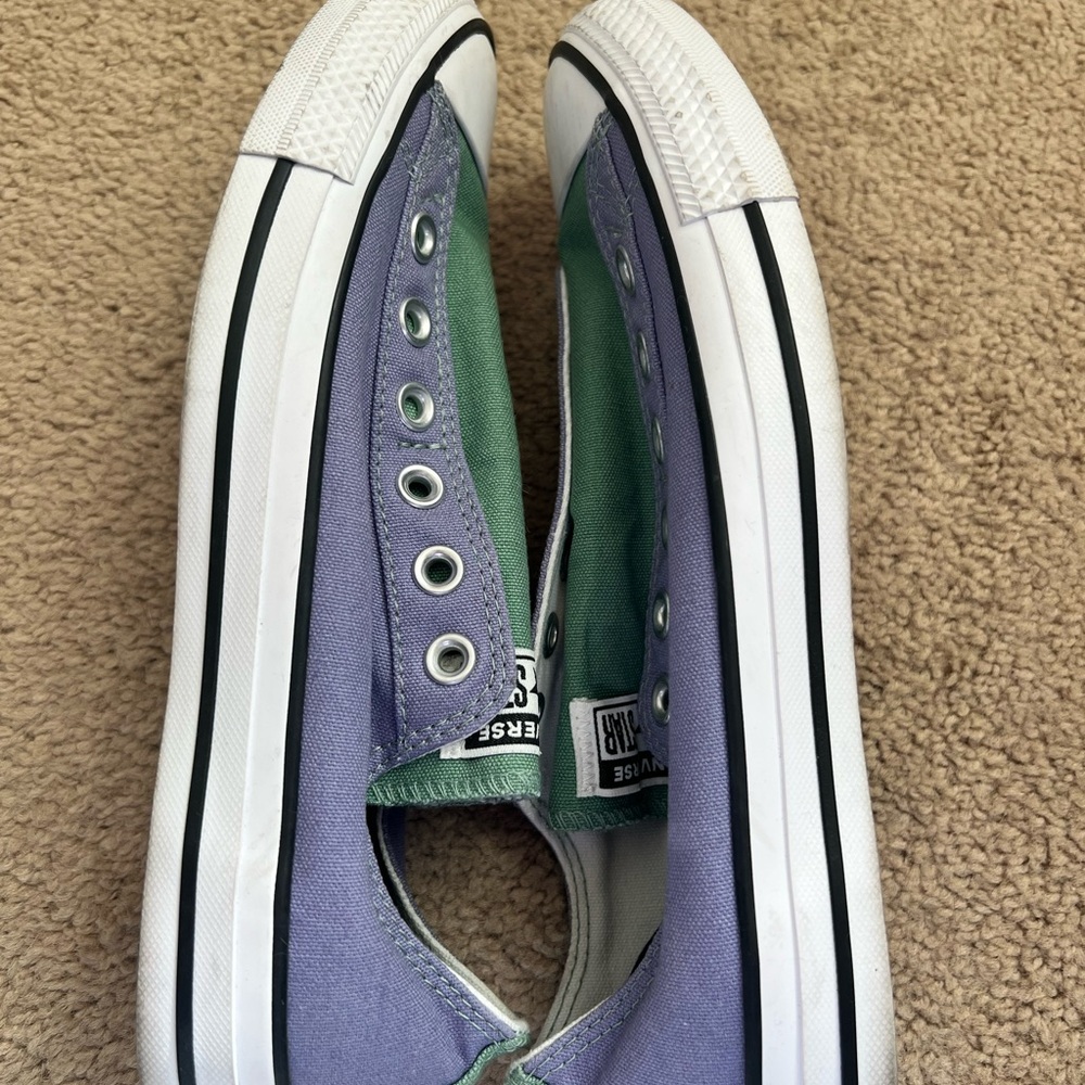 Converse Two-Tone Green and Purple Sneakers - Picture 9 of 10
